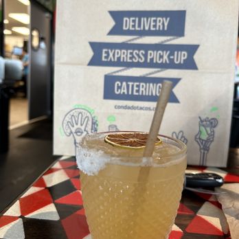 Condado Tacos - a drink in a glass with a straw - Tacos Near Me - Troy, Michigan