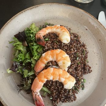 The Clam - Market Plate - Gulf Shrimp, with Quinoa and Spring Mix - Seafood Near Me - New York, New York The Clam - Market Plate - Gulf Shrimp, with Quinoa and Spring Mix - Seafood Near Me - New York, New York
