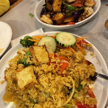 Time Thai Kitchen - Pineapple Fried Rice and Eggplant with Shrimp - Thai Near Me - Pleasanton, California Time Thai Kitchen - Pineapple Fried Rice and Eggplant with Shrimp - Thai Near Me - Pleasanton, California