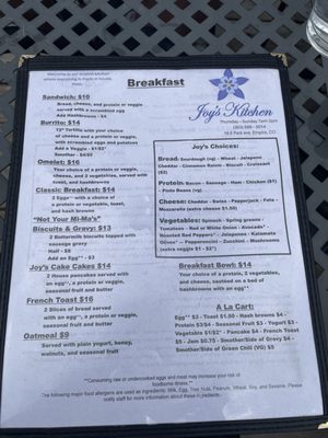 Menu photo 1 Joy's Kitchen Empire, CO Menu photo 1 Joy's Kitchen Empire, CO