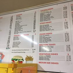 Mei Wah Takeaways - Menu (left view)