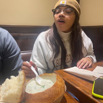 Boudin Bakery & Cafe - My daughter and her clam chowder - Bakeries Near Me - San Francisco, California Boudin Bakery & Cafe - My daughter and her clam chowder - Bakeries Near Me - San Francisco, California