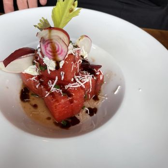 Maison Pucha Bistro - Not a big watermelon person but this salad was great! Radishes balanced out well! - French Near Me - Houston, Texas Maison Pucha Bistro - Not a big watermelon person but this salad was great! Radishes balanced out well! - French Near Me - Houston, Texas