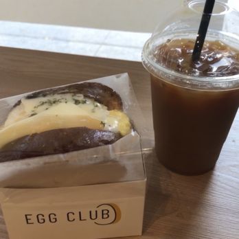 Egg Club - Egg club sandwich and iced coffee - Coffee & Tea Near Me - Toronto, Ontario