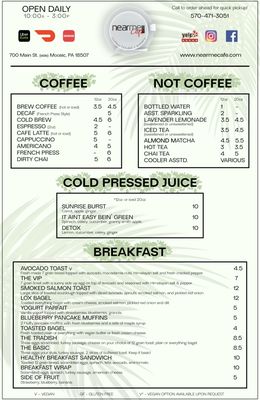 Menu photo 3 Nearme Cafe Moosic, PA