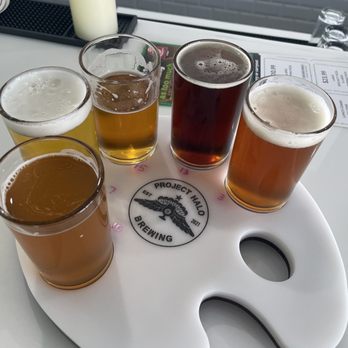 Project Halo Brewing - 5 beer sampler flight. - Breweries Near Me - Fulshear, Texas
