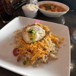 Mama T's Spicy Chorizo, Bacon, Egg & Cheese Fried Rice Mama T's Spicy Chorizo, Bacon, Egg & Cheese Fried Rice