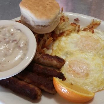 Sunshine Café - Country breakfast (2 eggs, hash browns, meat and biscuit or toast) with a side of gravy. All of it was excellent! - Breakfast & Brunch Near Me - Silverthorne, Colorado Sunshine Café - Country breakfast (2 eggs, hash browns, meat and biscuit or toast) with a side of gravy. All of it was excellent! - Breakfast & Brunch Near Me - Silverthorne, Colorado