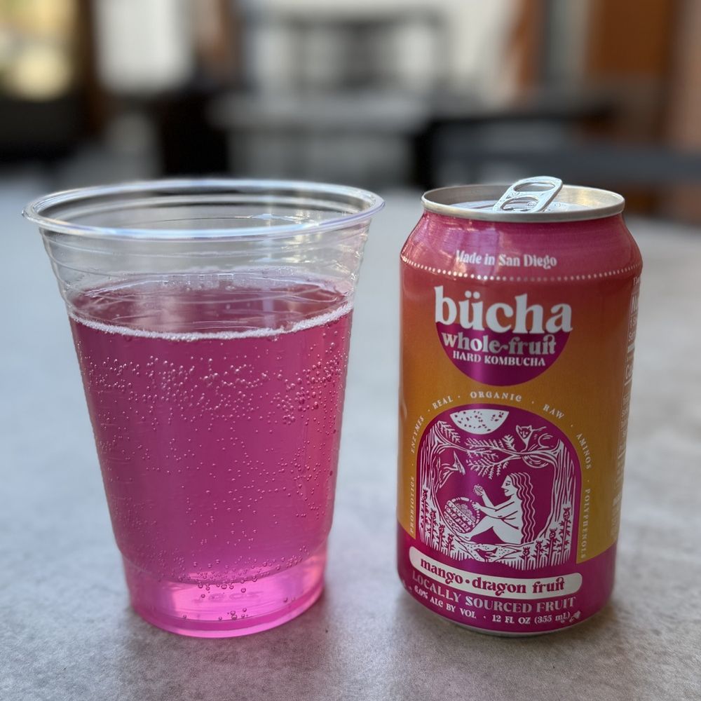 Bücha Hard Kombucha - Mango dragonfruit kombucha - Breweries Near Me - San Diego, California Bücha Hard Kombucha - Mango dragonfruit kombucha - Breweries Near Me - San Diego, California