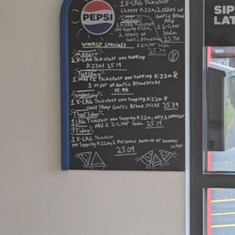 The specials for the day.