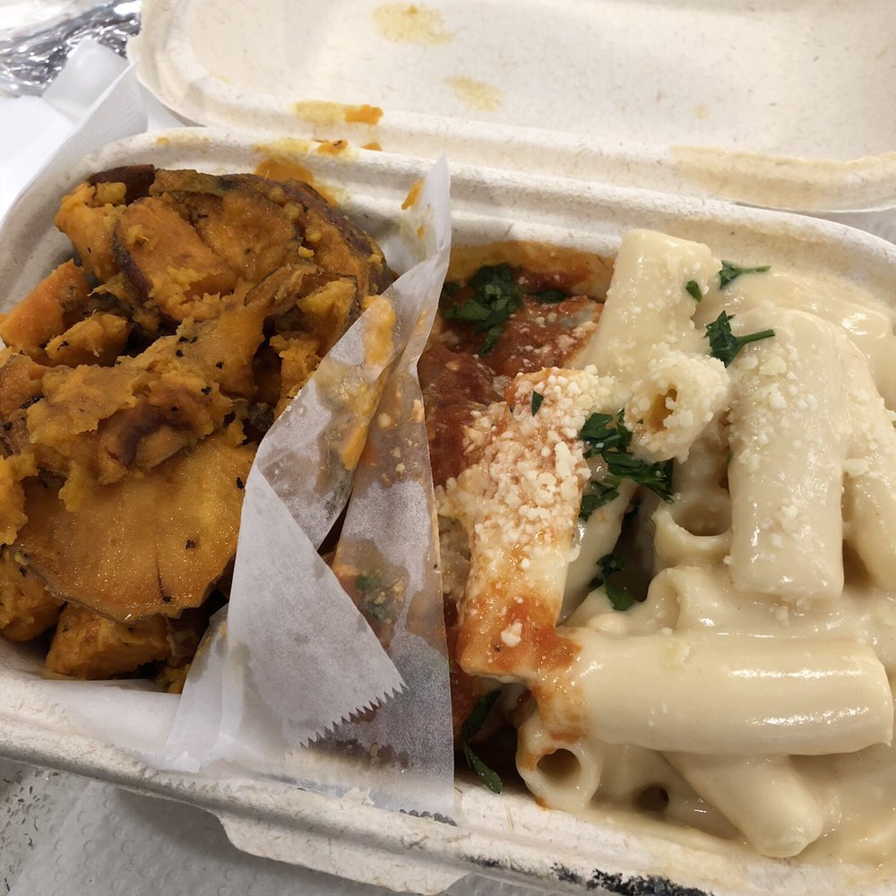 roasted sweet potato, beef meatballs, mac and cheese!" roasted sweet potato, beef meatballs, mac and cheese!"