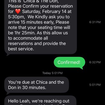 Chica & The Don - Screenshots of communication with the restaurant - Latin American Near Me - New York, New York Chica & The Don - Screenshots of communication with the restaurant - Latin American Near Me - New York, New York