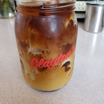 Clayton's Coffee Shop - Iced coffee in a Mason jar... - Coffee & Tea Near Me - Coronado, California Clayton's Coffee Shop - Iced coffee in a Mason jar... - Coffee & Tea Near Me - Coronado, California