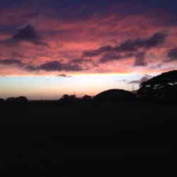 Newtown Neighborhood Park - Red skies at night over the park.