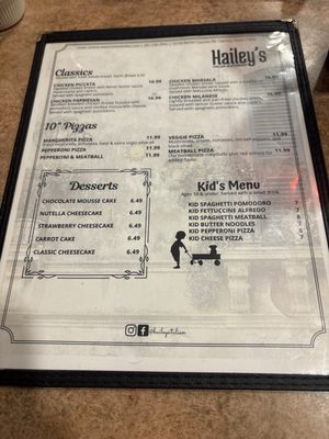 Menu photo 1 Hailey's Italian Restaurant Cypress, TX Menu photo 1 Hailey's Italian Restaurant Cypress, TX