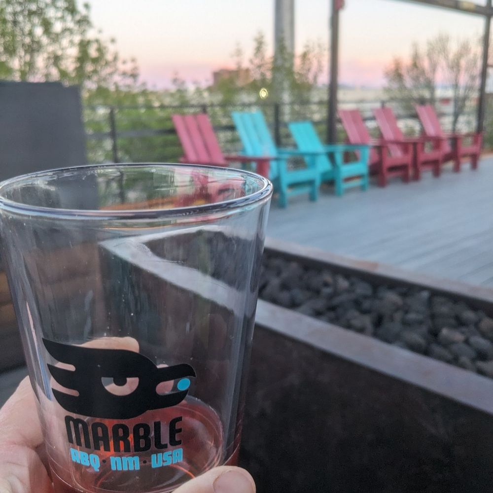 Drinking on the upstairs deck