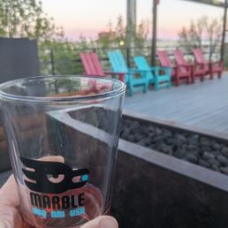 Drinking on the upstairs deck