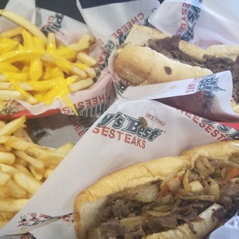 Philly's Best - A Philly's Best, cheesesteak, fries and cheese fries. With two fountain drinks, it ran $28.45 total. - Cheesesteaks Near Me - Mira Loma, California Philly's Best - A Philly's Best, cheesesteak, fries and cheese fries. With two fountain drinks, it ran $28.45 total. - Cheesesteaks Near Me - Mira Loma, California