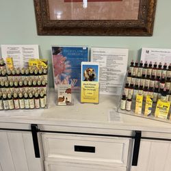 Bach flower essences, Perelandra flower remedies, and Blessed Essences tree essences are sold in the Gift Shop