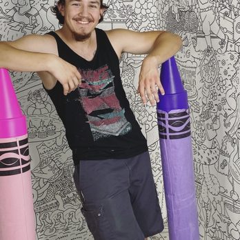 Denver Selfie Museum - Posing with the Crayons - Art Museums Near Me - Denver, Colorado