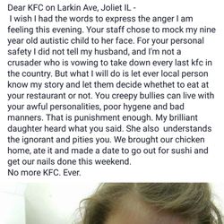 KFC - HOW DARE YOU DO THIS TOO A LITTLE ANGEL YOU MUST BE SICK!!!