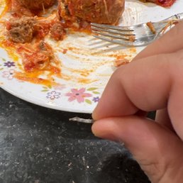 A metal shank in my meat balls. A metal shank in my meat balls.