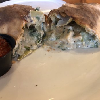 Milano's Pizzeria - Spinach, chicken, artichoke heart calzone - Pizza Near Me - Mesa, Arizona