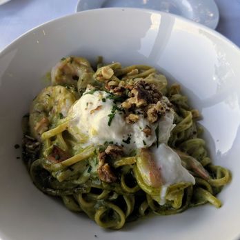 5200 Restaurant - Walnut pesto, prawn, burrata pasta. So much yum - New American Near Me - Little River, California 5200 Restaurant - Walnut pesto, prawn, burrata pasta. So much yum - New American Near Me - Little River, California