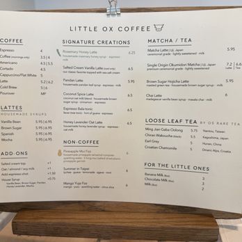 Little Ox Coffee - Menu - Coffee & Tea Near Me - Fullerton, California Little Ox Coffee - Menu - Coffee & Tea Near Me - Fullerton, California