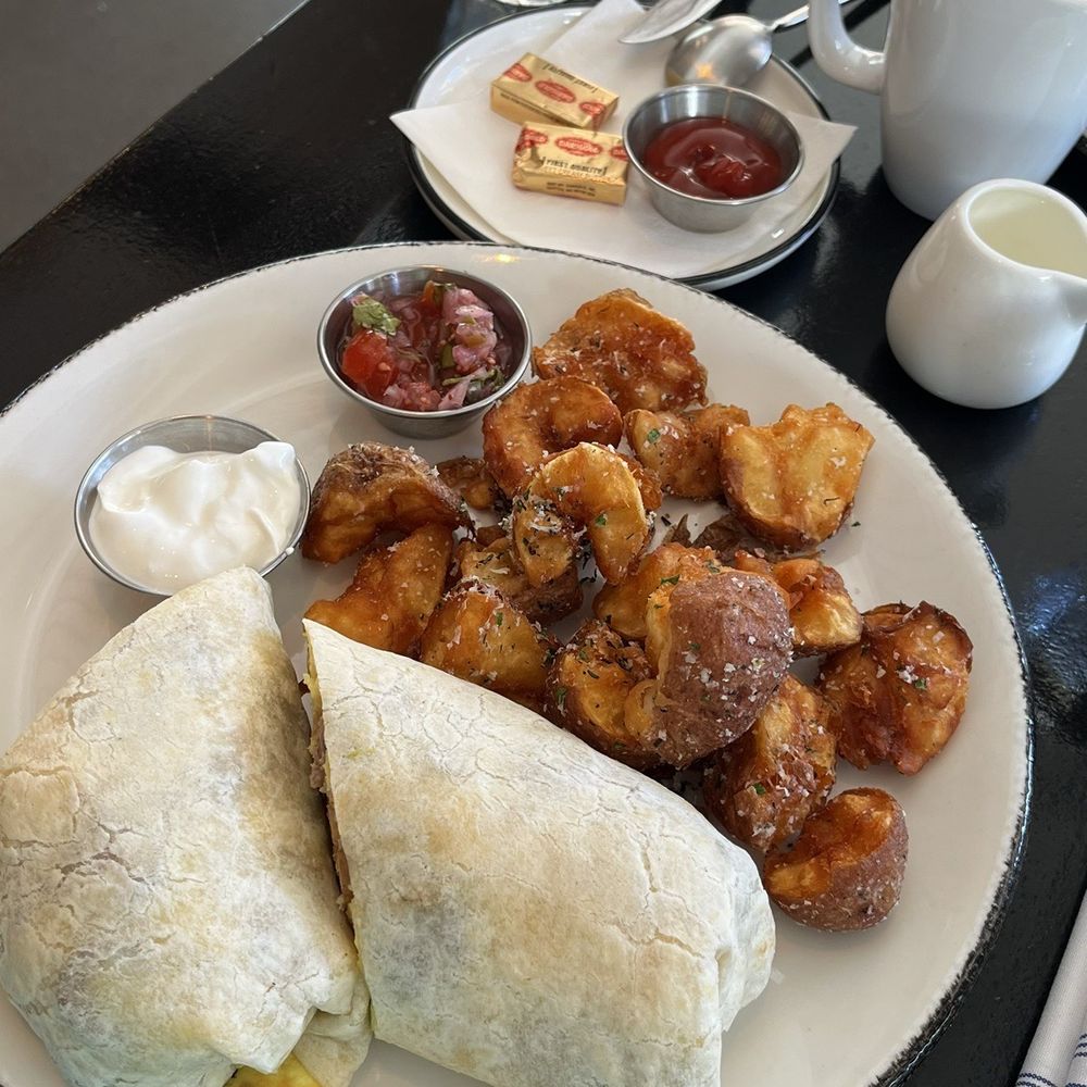 Breakfast Burritos with great potatoes when cooked properly.