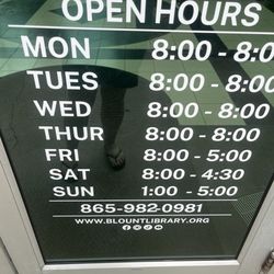 Blount County Public Library - Hours