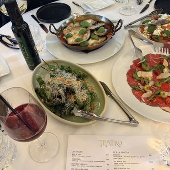 Teatro - Eggplant parmigiana is in the round pot with basil - Italian Near Me - Calgary, Alberta