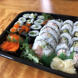 Takeout! California roll, dynamite roll, cucumber maki and tobiko nigiri! :) Takeout! California roll, dynamite roll, cucumber maki and tobiko nigiri! :)