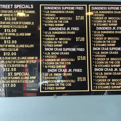 16th Street Seafood - Current Menu & Prices | April 2017
