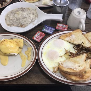 Our Place - Half order of eggs Bennie, two eggs and hash browns, half order of biscuits and gravy and our platter - Breakfast & Brunch Near Me - Green Bay, Wisconsin