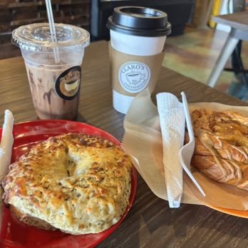 Claros CoffeeHouse - Hazelnut Mocha Latte 16 oz  Luscious Lavender 16 oz Seasonal Bagel Seasonal Danish - Coffee & Tea Near Me - Longwood, Florida
