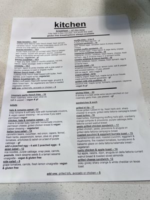 Menu photo 1 Kitchen Cafe & Catering Novato, CA Menu photo 1 Kitchen Cafe & Catering Novato, CA