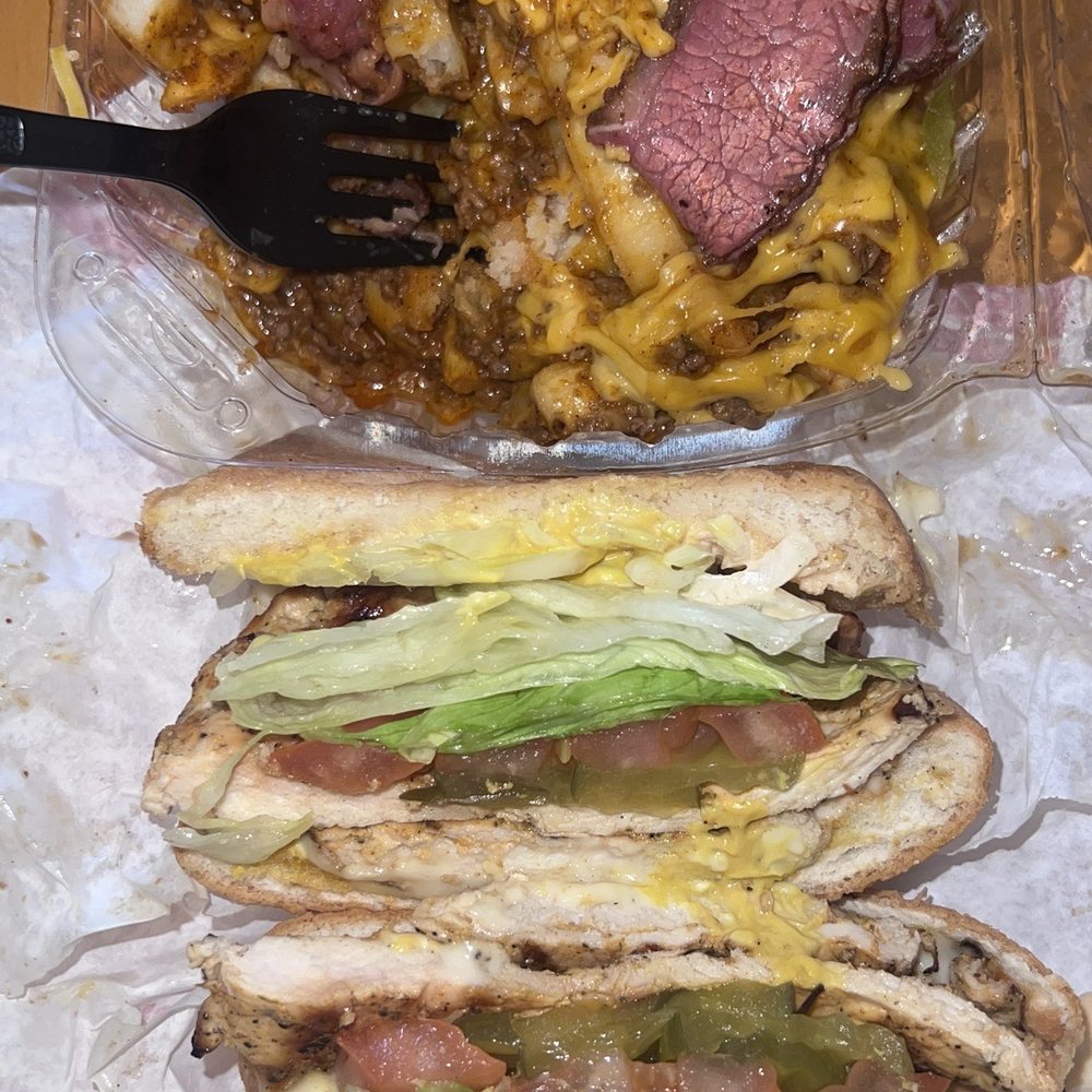 Grilled Chicken Sandwich, add raw onions, pickles, swiss cheese, jalapeños & mustard. Grilled Chicken Sandwich, add raw onions, pickles, swiss cheese, jalapeños & mustard.