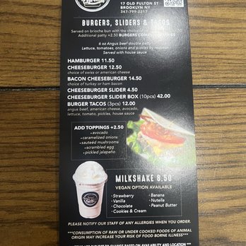 Fulton Burger  - Menu - Burgers Near Me - Brooklyn, New York