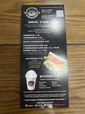 Menu photo 3 Fulton Burger  Brooklyn, NY