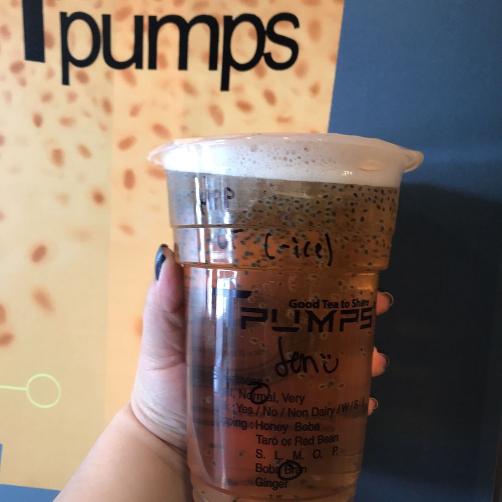 Tpumps - Pasadena - Mango peach passion green tea with sweet basil seeds - Bubble Tea Near Me - Pasadena, California Tpumps - Pasadena - Mango peach passion green tea with sweet basil seeds - Bubble Tea Near Me - Pasadena, California