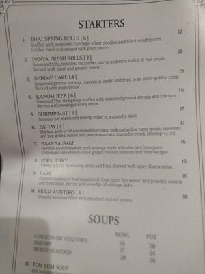 Menu photo 1 Panya Thai Kitchen Escondido, CA