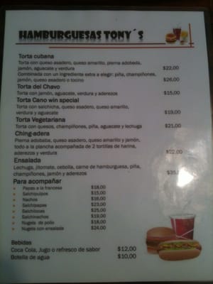 Menu photo 2 Hamburguesas Tonys León, GUA