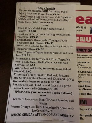 Menu photo 4 D O'Shea's Bar Sneem, KY