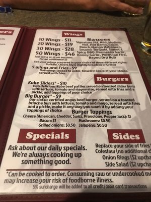 Menu photo 3 Cheers Park Avenue Orange Park, FL