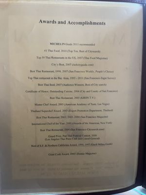 Menu photo 3 Marnee Thai San Francisco, CA