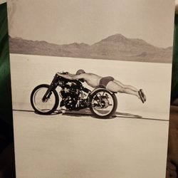 Cycle Addiction - September 13th 1948 Salt Flats setting a world land speed record of 150.313 on a modified Vincent HRD V-Twin Black Shadow.