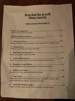 Menu photo 6 Brass Rail Bar & Grill Matawan, NJ