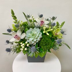 Tatum Flowers - Designers Choice with Cymbidium Orchids and a Succulent