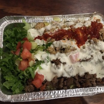 Halal Bros - Combination (chicken + gyro) over rice! I get this every time I go. Ask for extra white sauce and red if you like some heat - Middle Eastern Near Me - Austin, Texas Halal Bros - Combination (chicken + gyro) over rice! I get this every time I go. Ask for extra white sauce and red if you like some heat - Middle Eastern Near Me - Austin, Texas